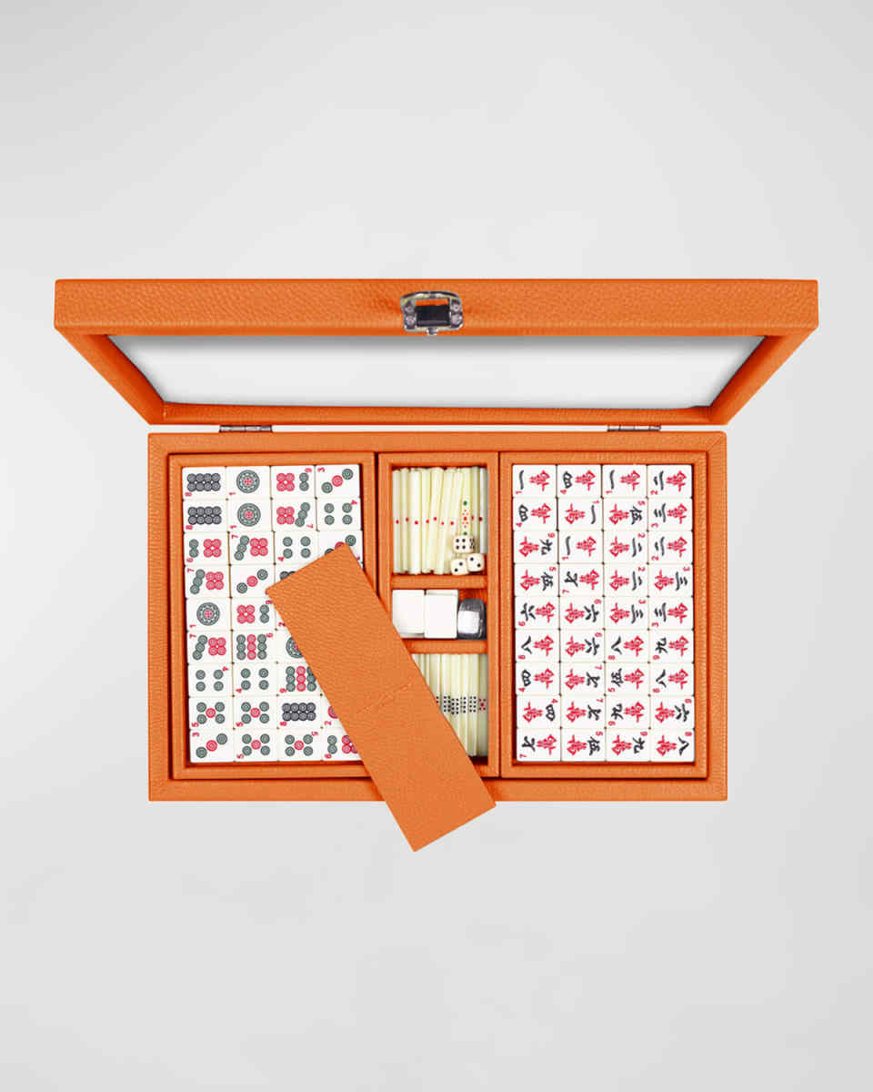 Leather Mahjong Set, Orange